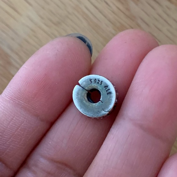 Authentic Retired Pandora CZ Bling Sparkling Charm Safety Clip Stopper Spacer - Picture 9 of 9